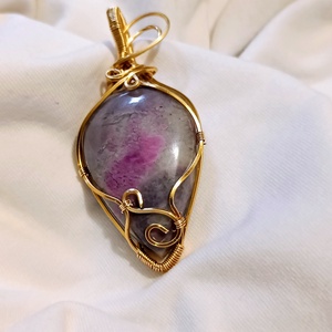 Rubin-turmalin medál rézben, Ékszer, Nyaklánc, Medál, Ékszerkészítés, Fémmegmunkálás, MESKA