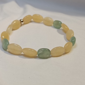 Sárga-zöld karkötő, Ékszer, Karkötő, Gyöngyös karkötő, Ékszerkészítés, Gyöngyfűzés, gyöngyhímzés, MESKA