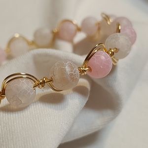 Púder achát karperec - ékszer - karkötő - lánc karkötő - Meska.hu