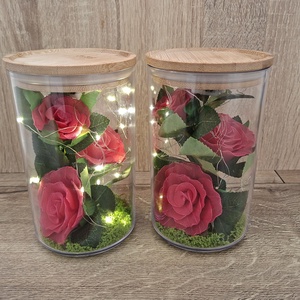 Kezzel készült Ledes Örök rózsa burában - Meska.hu