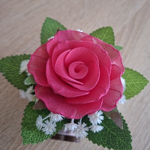 Örök szeretet csomag -piros rozsa és maci díszdobozban - otthon & életmód - virágdekoráció - virágdíszek - virágdísz kaspóban - Meska.hu