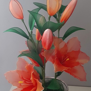 Narancssárga liliom/harisnyavirág - otthon & életmód - dekoráció - virágdísz és tartó - csokor & virágdísz - Meska.hu