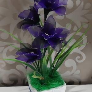 Csónak orchidea(cybidium) harisnyából  - otthon & életmód - dekoráció - virágdísz és tartó - csokor & virágdísz - Meska.hu Csónak orchidea(cybidium) harisnyából  - otthon & életmód - dekoráció - virágdísz és tartó - csokor & virágdísz - Meska.hu