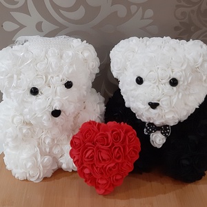 Rózsamaci nászpár, Esküvő, Dekoráció, Asztaldísz, Mindenmás, Virágkötés, MESKA