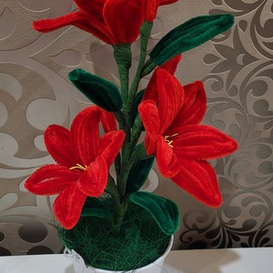 Liliom zseniliából  - otthon & életmód - dekoráció - virágdísz és tartó - csokor & virágdísz - Meska.hu