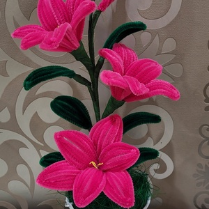 Liliom zseniliából  - otthon & életmód - dekoráció - virágdísz és tartó - csokor & virágdísz - Meska.hu