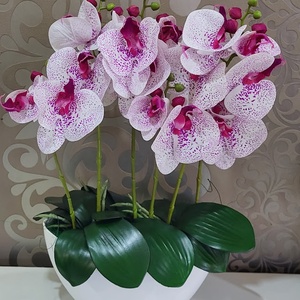 Magneta mintás 6 ágú orchidea, Otthon & Lakás, Dekoráció, Virágdísz és tartó, Csokor & Virágdísz, Mindenmás, Virágkötés, MESKA
