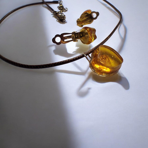 Borostyán Klipszes Szett - ékszer - ékszerszett - Meska.hu