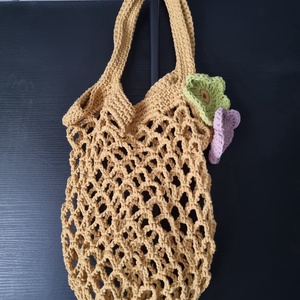 Horgolt hálós bevásárlószatyor - táska & tok - bevásárlás & shopper táska - shopper, textiltáska, szatyor - Meska.hu