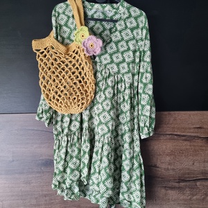 Horgolt hálós bevásárlószatyor - táska & tok - bevásárlás & shopper táska - shopper, textiltáska, szatyor - Meska.hu
