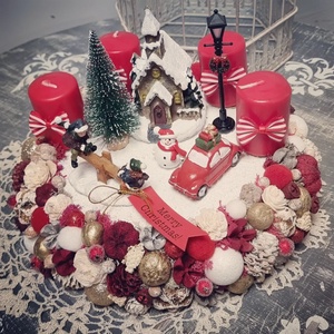 Téli város adventi koszorú - Meska.hu