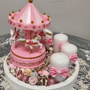 Körhintás adventi tálca, Karácsony, Adventi díszek, Adventi asztaldísz, Mindenmás, MESKA