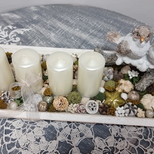 Adventi tálcás dekoráció - Meska.hu