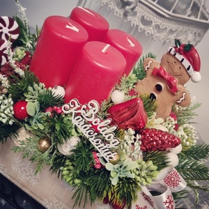 Szánkós adventi asztaldísz - karácsony - adventi díszek - adventi asztaldísz - Meska.hu