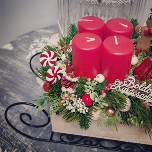 Szánkós adventi asztaldísz - karácsony - adventi díszek - adventi asztaldísz - Meska.hu