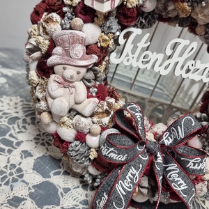 Téli kopogtató - karácsony - adventi díszek - adventi ajtódísz - Meska.hu