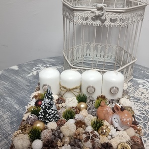 Adventi tálca - karácsony - adventi díszek - adventi asztaldísz - Meska.hu