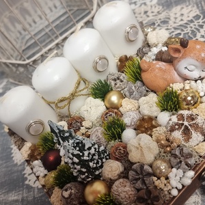 Adventi tálca - karácsony - adventi díszek - adventi asztaldísz - Meska.hu