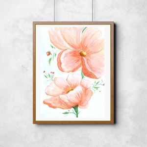 Bazsarózsapár kép, Art print eredeti festmény alapján, limitált kiadás többféle méretben  - otthon & életmód - dekoráció - kép & falikép - kép & falikép - Meska.hu