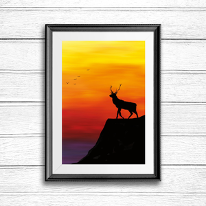 Szabadságszarvas kép, Szarvas festmény - eredeti festményem art print változata , Otthon & Lakás, Dekoráció, Kép & Falikép, Művészi nyomat, , Meska
