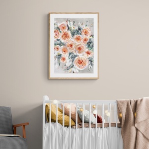 Pazar virágcsokor festmény. Művészi, modern, absztrakt rózsák -eredeti festményem art print változata, Limitált kiadás,  - otthon & lakás - dekoráció - kép & falikép - művészi nyomat - Meska.hu