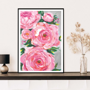 Pink rózsás  festmény csodás romantikus színekben - eredeti festményem art print változata. Limitált kiadás, Otthon & Lakás, Dekoráció, Kép & Falikép, Művészi nyomat, , Meska