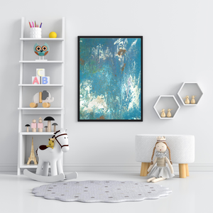 'Lélektükör' kék, türkiz absztrakt festmény - eredeti festményem art print változata. Limitált kiadás, Művészet, Grafika & Illusztráció, Művészi nyomat, Festészet, MESKA
