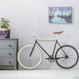 'Vintage csend' festmény lila elvarázsolt erdei táj - eredeti festményem art print változata, limitált kiadás - otthon & életmód - dekoráció - kép & falikép - kép & falikép - Meska.hu