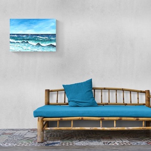 Hullámzó nyári tengerparti festmény - eredeti festményem art print változata. Limitált kiadás - otthon & életmód - dekoráció - kép & falikép - kép & falikép - Meska.hu