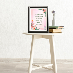 Keresztény idézet a kép, ajándék Bibilai ige aquarelle virágokkal. Választható méretben közvetlenül a művésztől - otthon & életmód - dekoráció - fali és függő dekoráció - felirat - Meska.hu