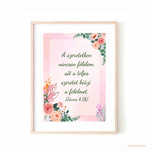 Keresztény idézet a kép, ajándék Bibilai ige aquarelle virágokkal. Választható méretben közvetlenül a művésztől, Otthon & Életmód, Dekoráció, Fali és függő dekoráció, Felirat, Festett tárgyak, Festészet, MESKA