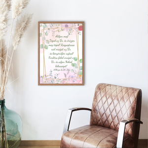 Ároni áldás- keresztény ajándék Bibilai ige művészi aquarelle virágokkal. Vászonkép. Ingyenes szállítással - otthon & életmód - dekoráció - fali és függő dekoráció - felirat - Meska.hu