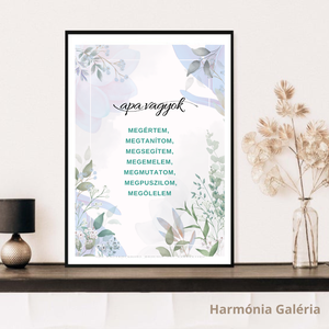 Apa vagyok - Különleges inspirációs festmény apukáknak. Motivációs kép azoknak a férfiaknak, akik igazi apukák, Művészet, Grafika & Illusztráció, Művészi nyomat, Festészet, Festett tárgyak, MESKA