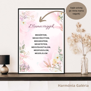 Mama vagyok - Különleges inspirációs festmény nagymamáknak. Saját szöveggel kérhető. Ajándék nagymamának, Művészet, Grafika & Illusztráció, Művészi nyomat, Festészet, Festett tárgyak, MESKA
