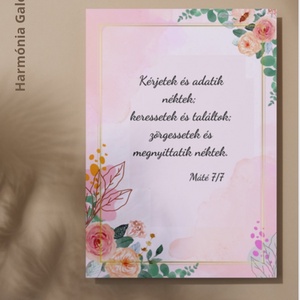 Bibliai idézet keresztény kép, ajándék Bibilai ige aquarelle virágokkal. Választható méretben közvetlenül a művésztől, Otthon & Életmód, Vallás, Házi áldás, Festett tárgyak, Festészet, MESKA