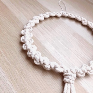 Natúr makramé koszorú alap, ajtókopogtató  - kellékek & szerszámok - dekorációs kellékek - koszorú, koszorúalap - Meska.hu