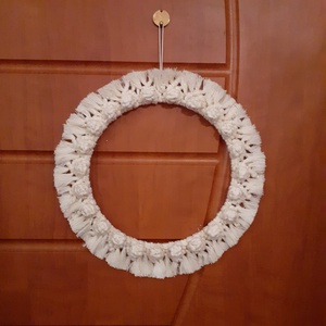 Natúr, bogyós makramé koszorú alap, ajtókopogtató  - otthon & életmód - dekoráció - ajtó- és ablak dekoráció - ajtódísz & kopogtató - Meska.hu