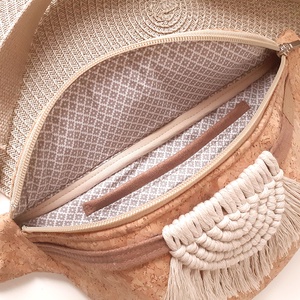 Ethno Style parafa Övtáska makraméval díszítve , Crossbody, Kistáska - táska & tok - övtáska - Meska.hu
