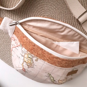 Indonézia térképmintás övtáska, kistáska, crossbody, Táska & Tok, Övtáska, Varrás, MESKA