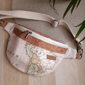 Dél-Amerika térképmintás övtáska, kistáska, crossbody, Táska & Tok, Övtáska, Varrás, MESKA