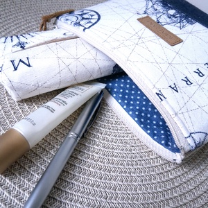 Tengerész stílusú női neszesszer, kozmetikai táska, tok - táska & tok - neszesszer - Meska.hu