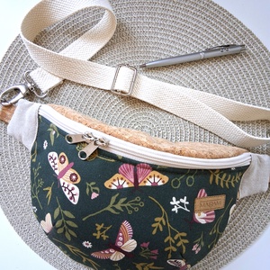 Lepkés, sötétzöld Övtáska, Kistáska, Crossbody - táska & tok - övtáska - Meska.hu