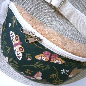 Lepkés, sötétzöld Övtáska, Kistáska, Crossbody - Meska.hu