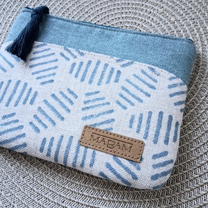 Türkiz csíkos lapos neszesszer, tok - táska & tok - neszesszer - Meska.hu