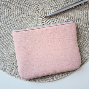 Szürke, virágmintás, női lapos neszesszer, tok - táska & tok - neszesszer - Meska.hu