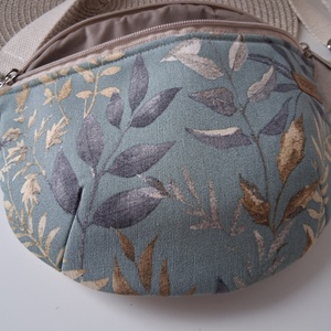 Acélkék, levélmintás Övtáska, Kistáska, Crossbody  - táska & tok - övtáska - Meska.hu