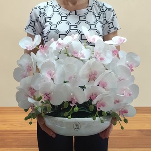 Prémium 4 szálas orchidea vzs magasfényű kerámia csónaktálban! - otthon & életmód - virágdekoráció - virágdíszek - asztali virágdísz - Meska.hu