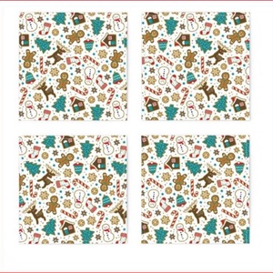 Karácsonyi textil koktélszalvéták mézeskalács - Zero waste - otthon & életmód - konyhafelszerelés, tálalás - konyhai textil - szalvéta - Meska.hu