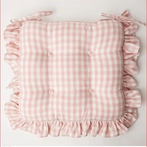 Vintage fodros székpárna megkötővel - Vichy Karo - Shabby Chic - otthon & életmód - lakástextil - párna & párnahuzat - Meska.hu