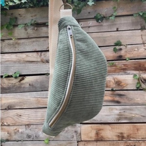 Minimalist kordbársony  cross-body/övtáska - Hip Bag - khaki, egyéb színekben is- vízálló béléssel is  - Meska.hu